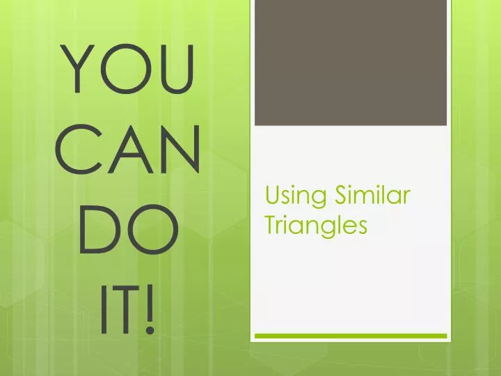using similar triangles