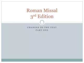 Roman Missal 3 rd Edition