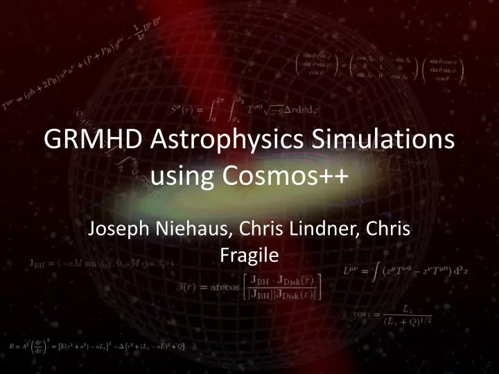 grmhd astrophysics simulations using cosmos