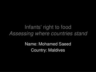 Infants' right to food Assessing where countries stand