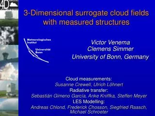 3-Dimensional surrogate cloud fields with measured structures