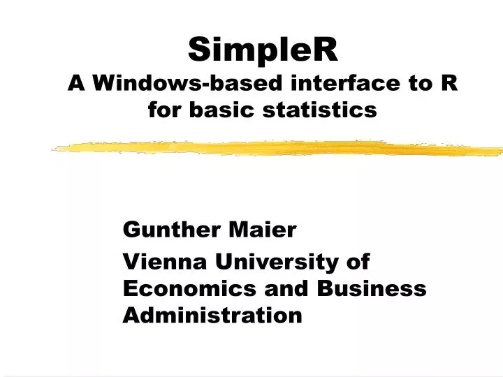 simpler a windows based interface to r for basic statistics