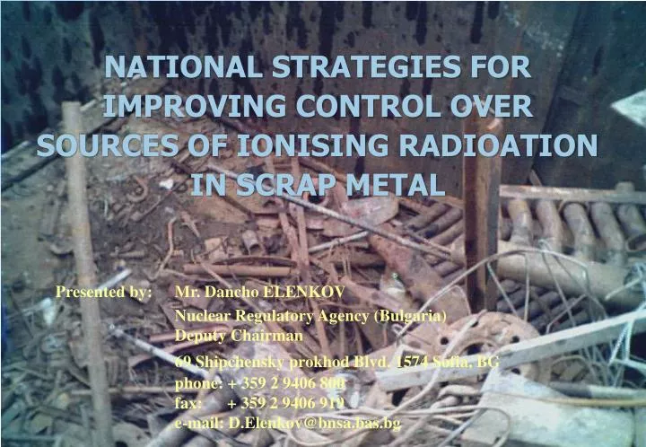 national strategies for improving control over sources of ionising radioation in scrap metal