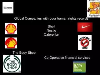 Global Companies with poor human rights records Shell Nestle Caterpillar
