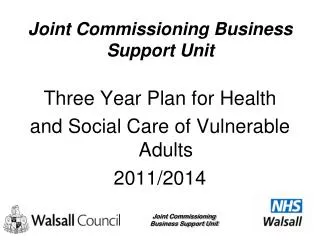 Joint Commissioning Business Support Unit