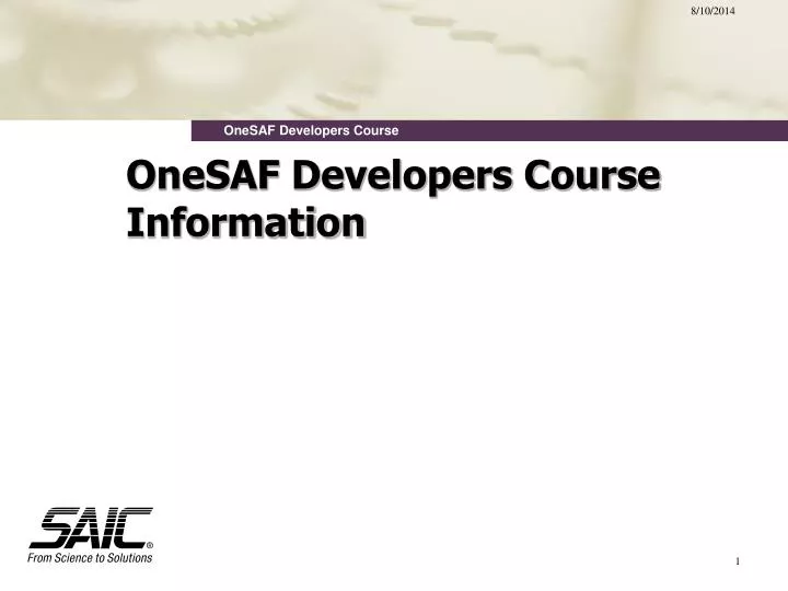 onesaf developers course information