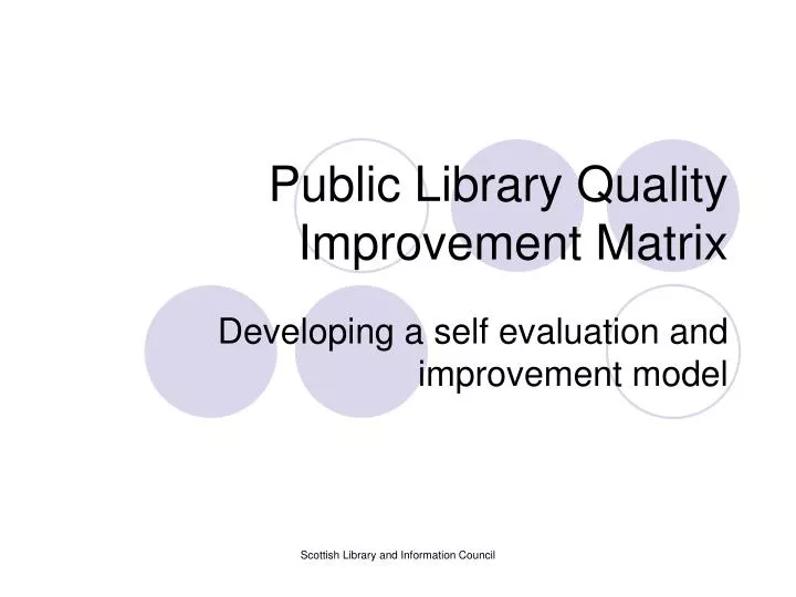 public library quality improvement matrix