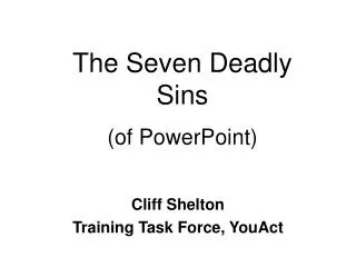 Cliff Shelton Training Task Force, YouAct