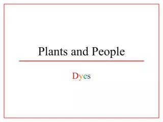 Plants and People