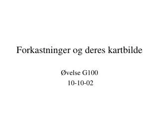 forkastninger og deres kartbilde