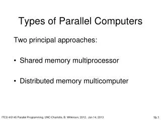 Types of Parallel Computers