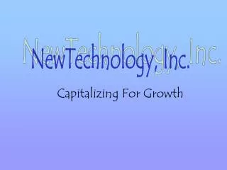 Capitalizing For Growth
