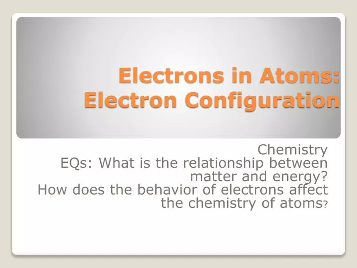 electrons in atoms electron configuration