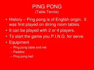 ping pong table tennis