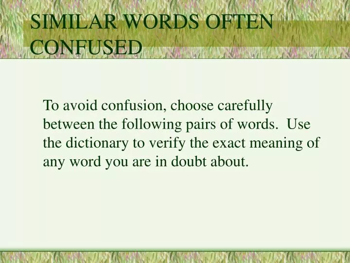 similar words often confused