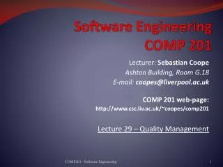 Software Engineering COMP 201