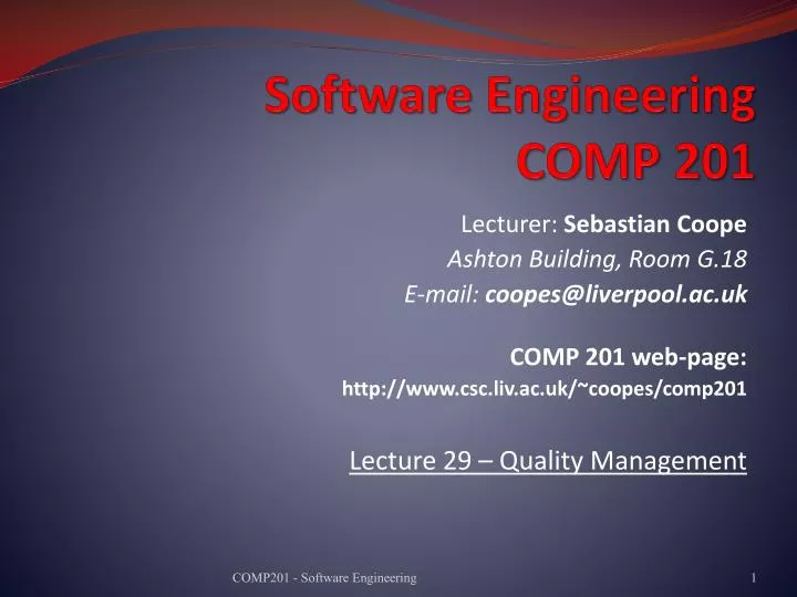 software engineering comp 201