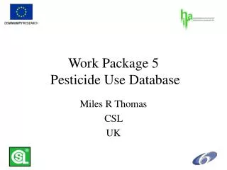 Work Package 5 Pesticide Use Database