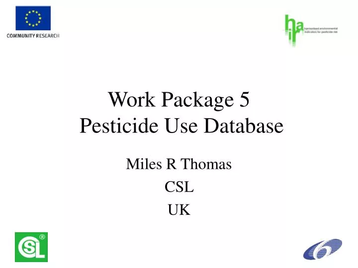 work package 5 pesticide use database