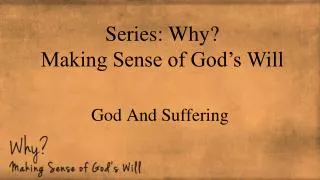God And Suffering