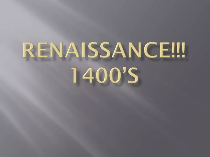 renaissance 1400 s