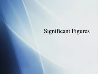 significant figures