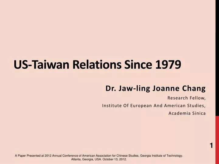 us taiwan relations since 1979