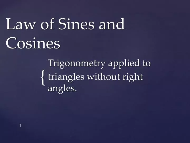 law of sines and cosines