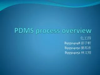 PDMS process overview