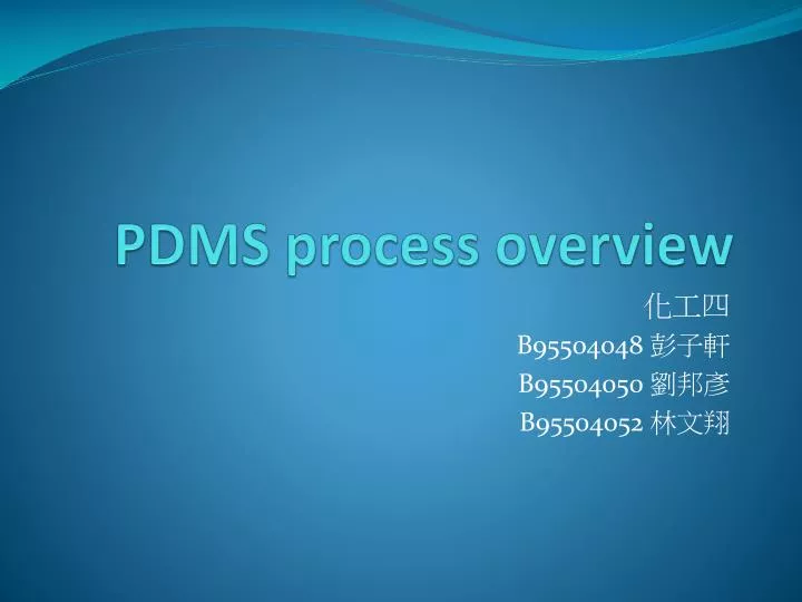 pdms process overview
