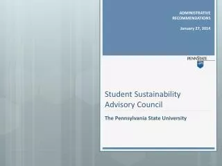 Student Sustainability Advisory Council