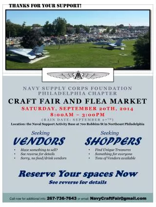 Navy Supply Corps Foundation Philadelphia Chapter Craft Fair and Flea Market