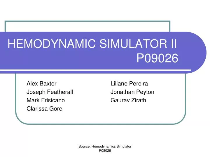 hemodynamic simulator ii p09026