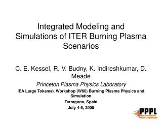 Integrated Modeling and Simulations of ITER Burning Plasma Scenarios