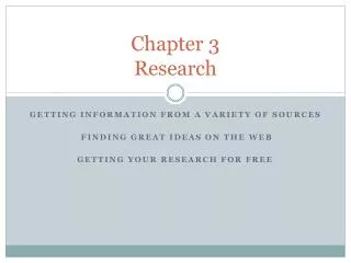 Chapter 3 Research