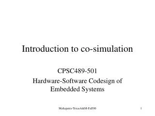 Introduction to co-simulation