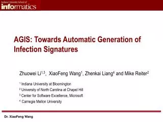 AGIS: Towards Automatic Generation of Infection Signatures