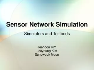 Sensor Network Simulation