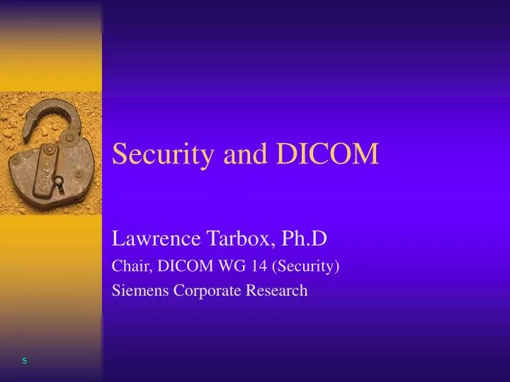 security and dicom