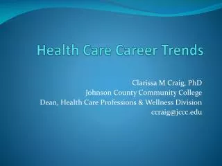 Health Care Career Trends