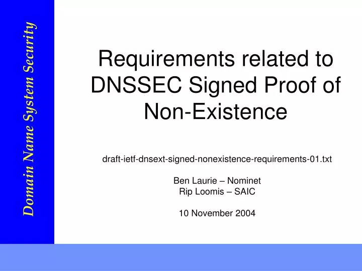 requirements related to dnssec signed proof of non existence