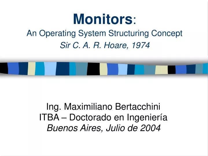 monitors an operating system structuring concept sir c a r hoare 1974