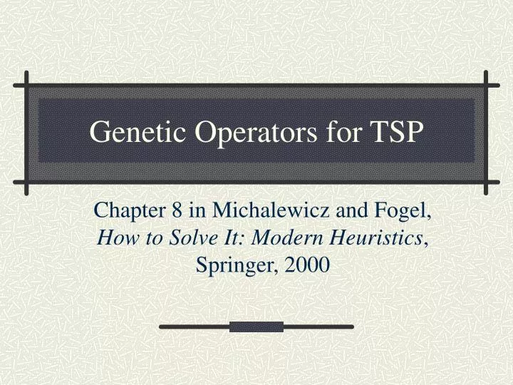 genetic operators for tsp