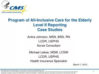 Program of All-Inclusive Care for the Elderly Level II Reporting Case Studies