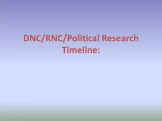 DNC/RNC/Political Research Timeline: