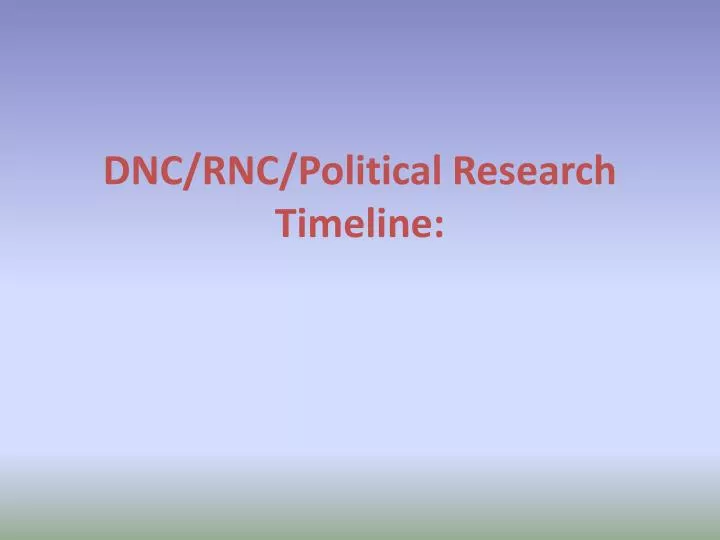 dnc rnc political research timeline