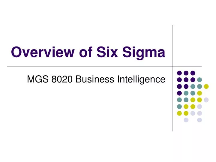 overview of six sigma