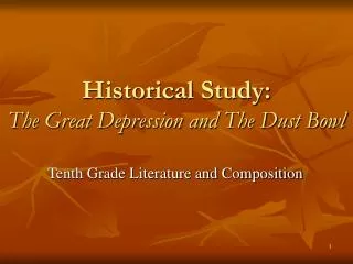 Historical Study: The Great Depression and The Dust Bowl