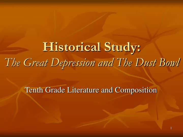 historical study the great depression and the dust bowl