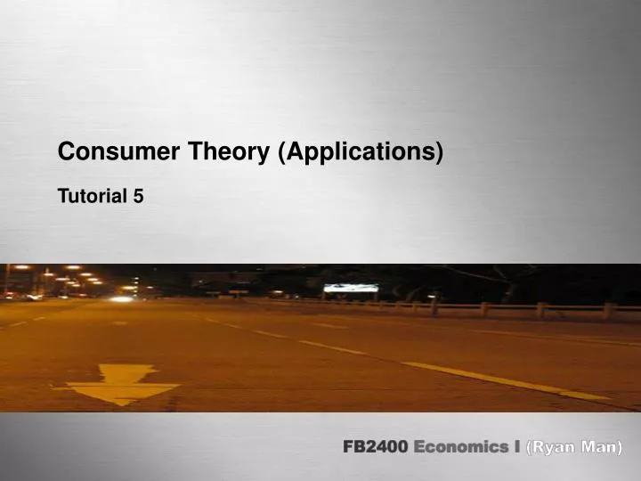 consumer theory applications